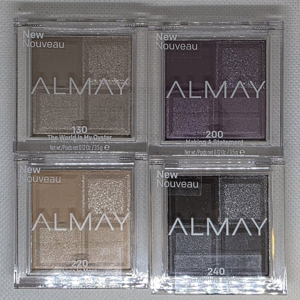 Almay Eye Shadow Quad Palette #130 #200 #220 #240 Bundle of 4 New